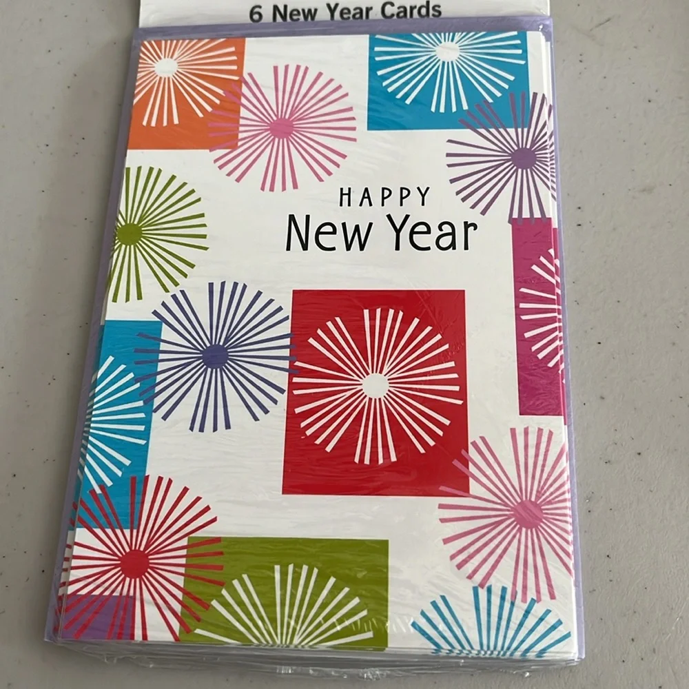 Hallmark 6 new year cards unopened and 5 special gathering cards/party info-pics